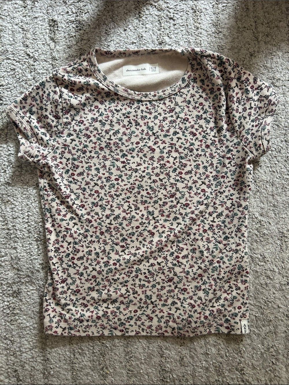 Abercrombie Kids Girls Floral Tee Neutral Size 11/12